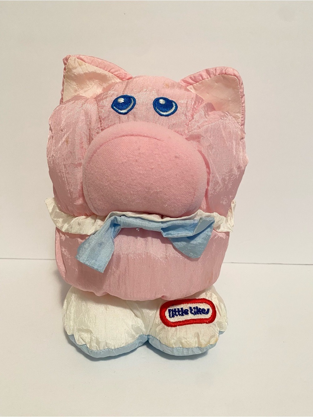 Vintage Little Tikes Pig Nylon Stuffed Toy Farm Animal Crinkle Ears Rattle 1993